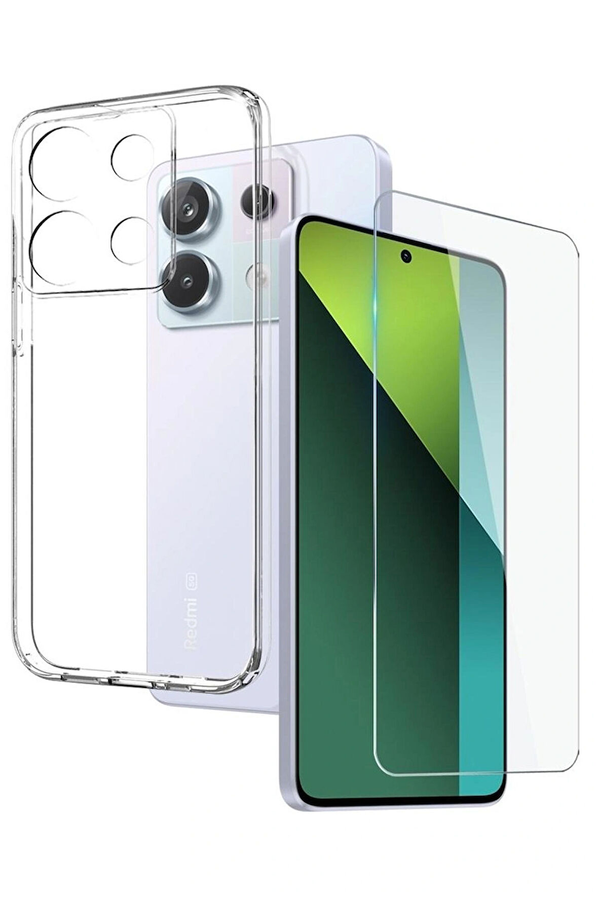 Xiaomi Redmi Note 13 Pro 5G Şeffaf Kılıf + Cam Ekran Koruyucu Seti