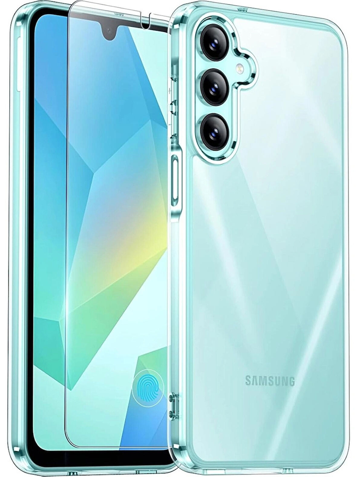 Samsung Galaxy A16 Şeffaf Silikon Kılıf + Cam Ekran Koruyucu Seti ( 1 KILIF + 1 CAM)