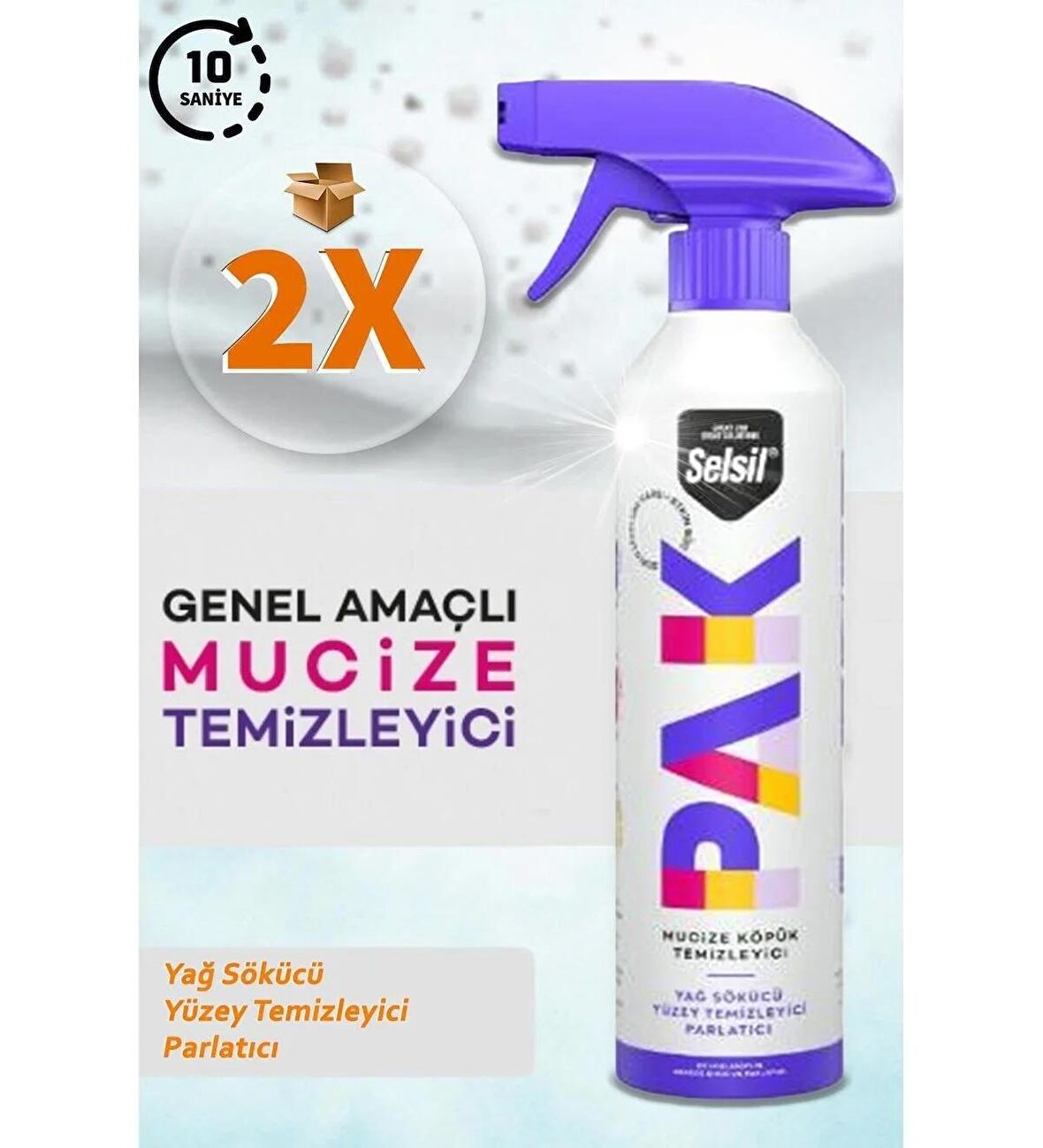 Selsil PAK Mucize Köpük Temizleyici Sprey 2'li 500 ml