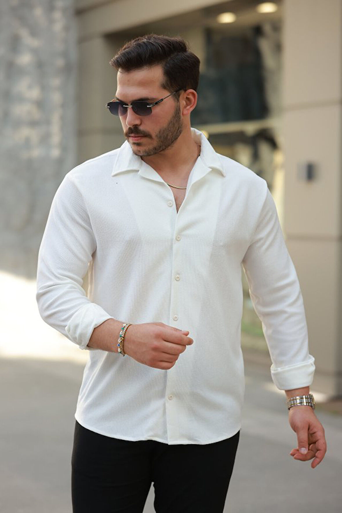 Erkek Kadife Dokulu Uzun Kollu Gömlek