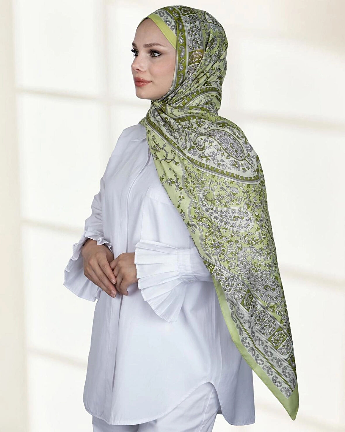 SİLKTOUCH SOFT ŞAL DESEN YEŞİL