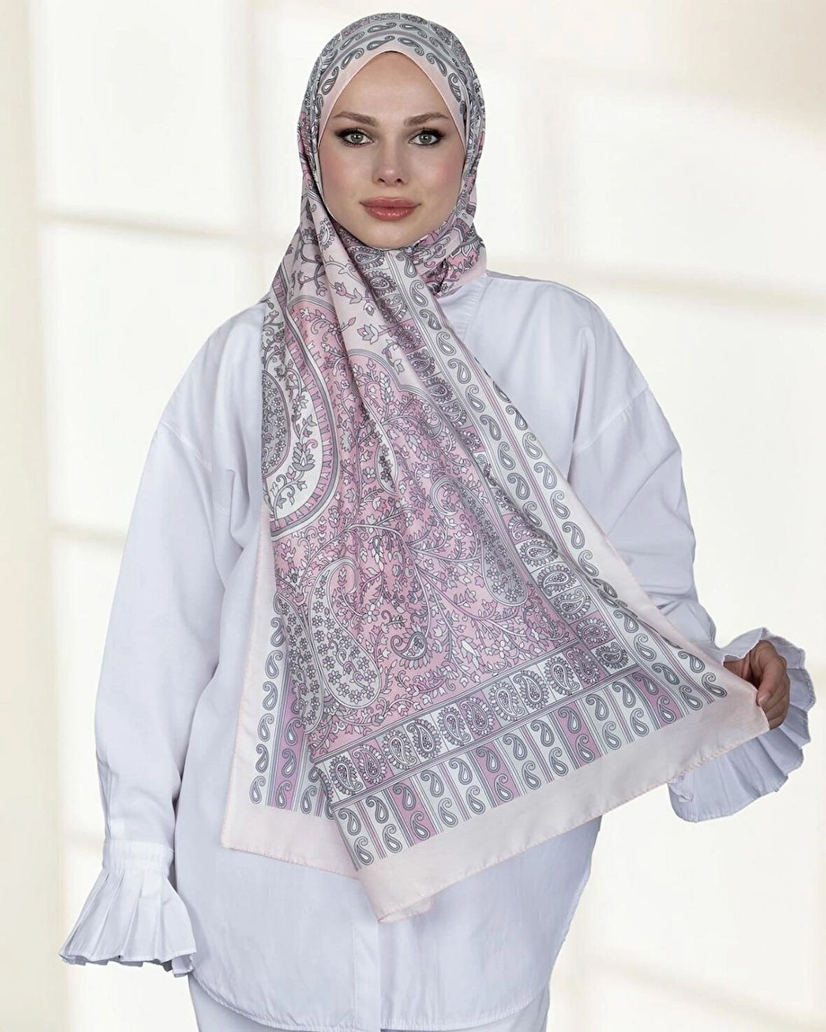 SİLKTOUCH SOFT ŞAL DESEN VİZYON PEMBE