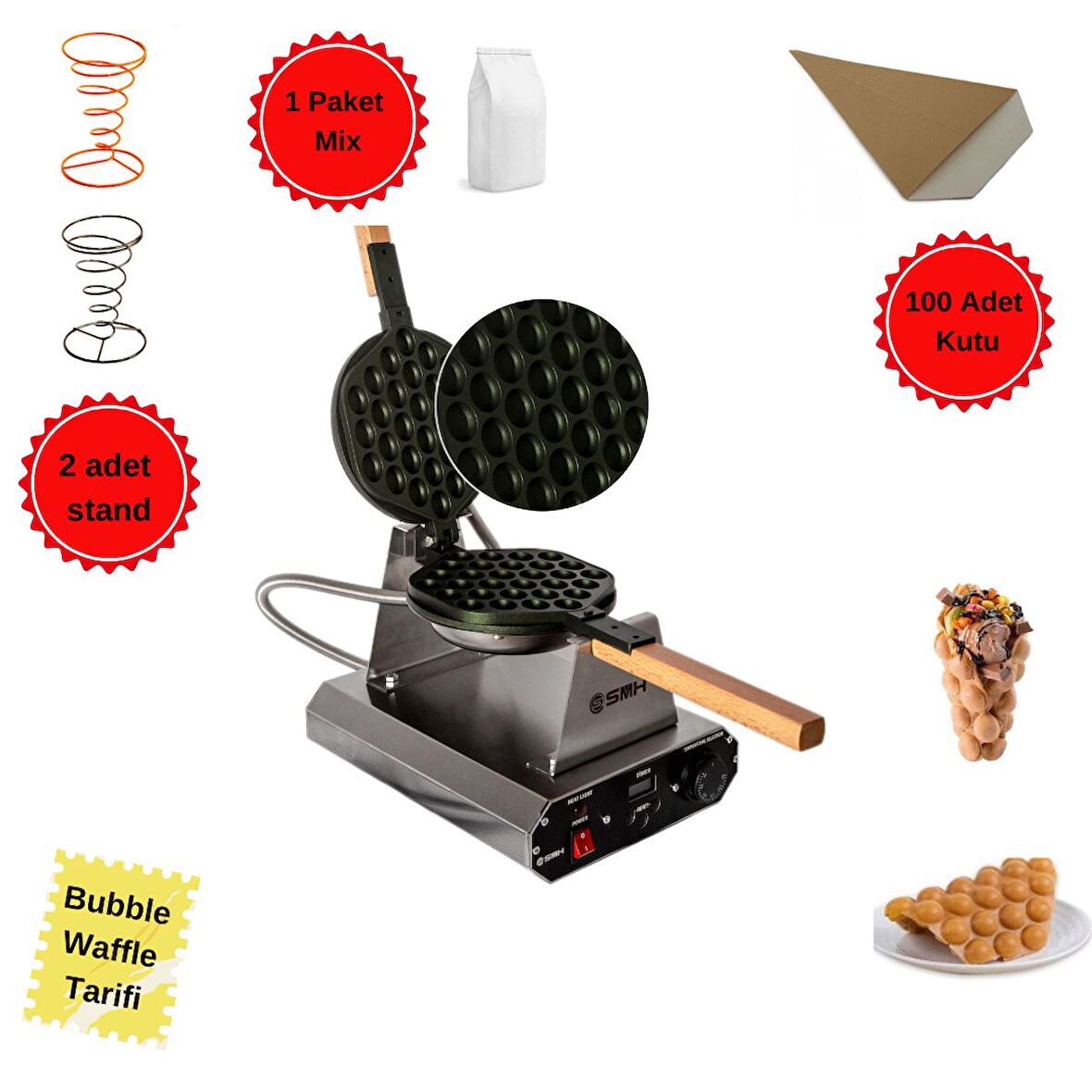 Bubble Waffle Makine Seti Eterna