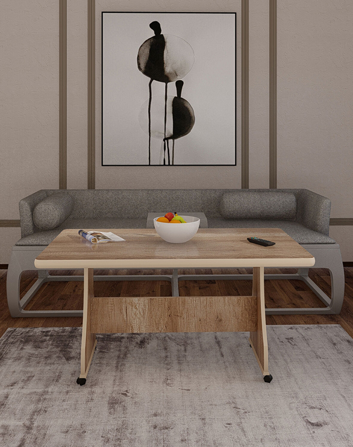 Eliusta Mdf Tekerlekli Yemek Masası