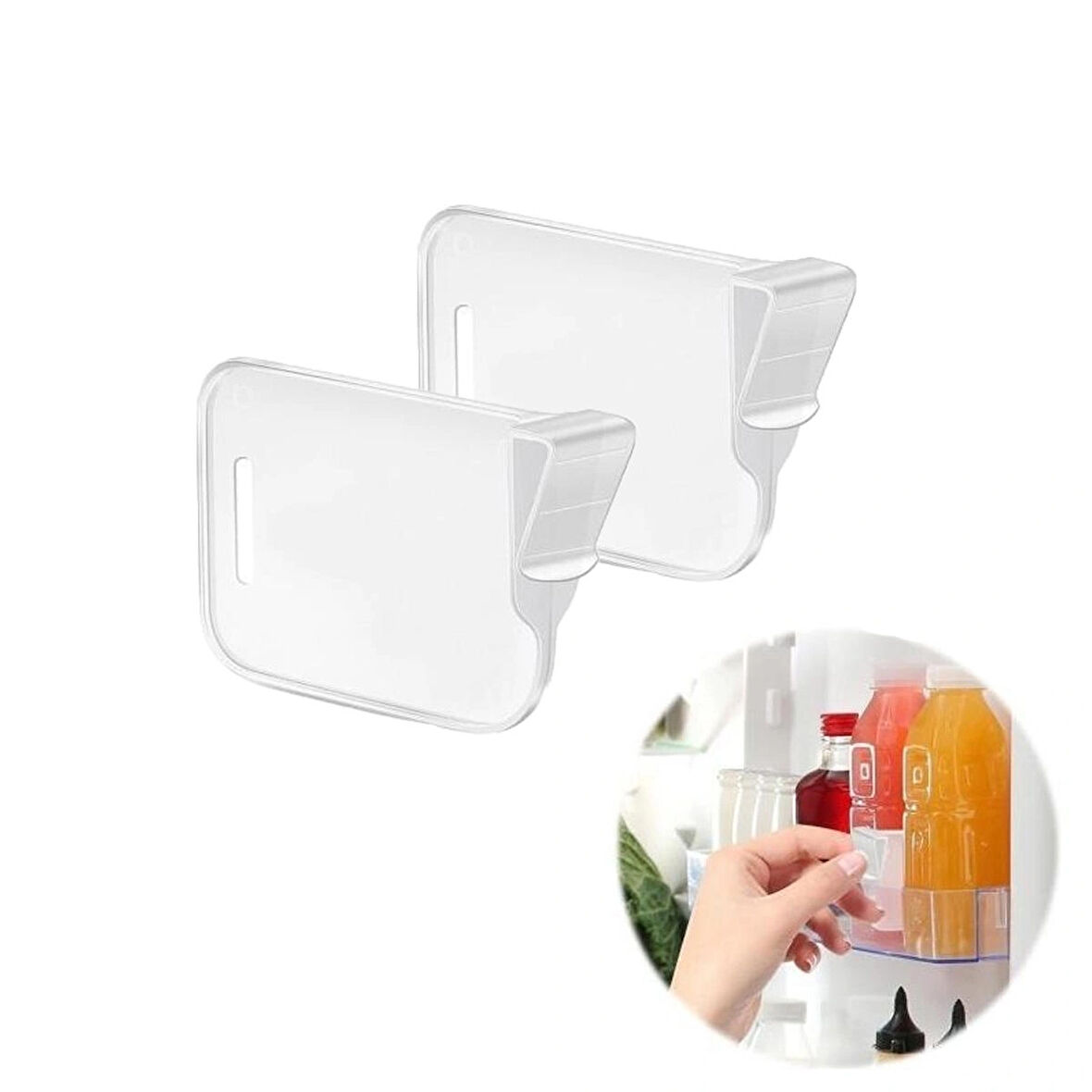 Microcase Sert Plastik Buzdolabı Bölüm Düzenleyici Ayracı Buzdolabı Organizatörü - ŞEFFAF AL5272 2 Adet