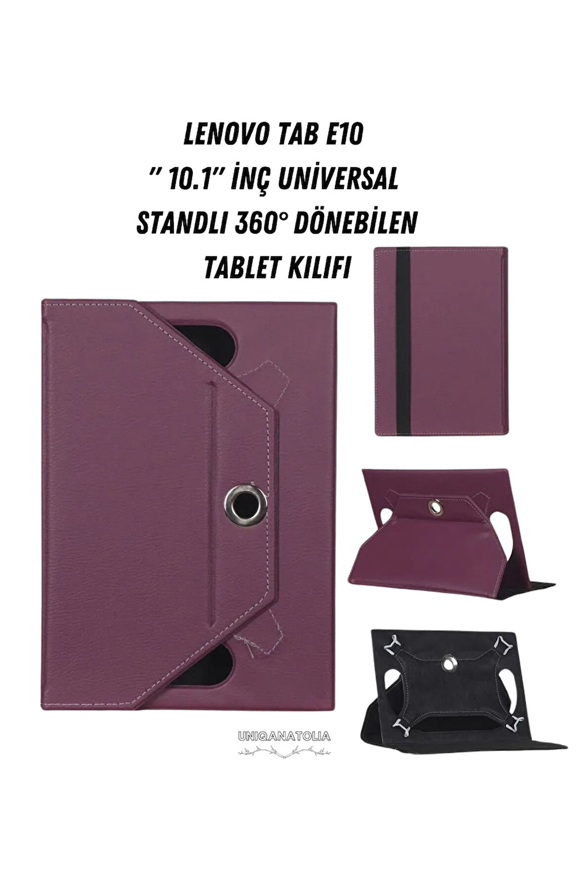 Lenovo Tab E10 10.1" Universal Standlı 360° Dönebilen Tablet Kılıfı