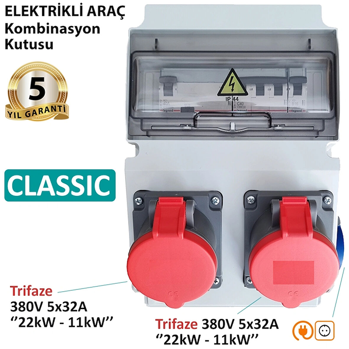 Elektrikli Araç Kombinasyon Kutusu ’’CLASSIC’’ 5x32A + 5x32A + 1x16A