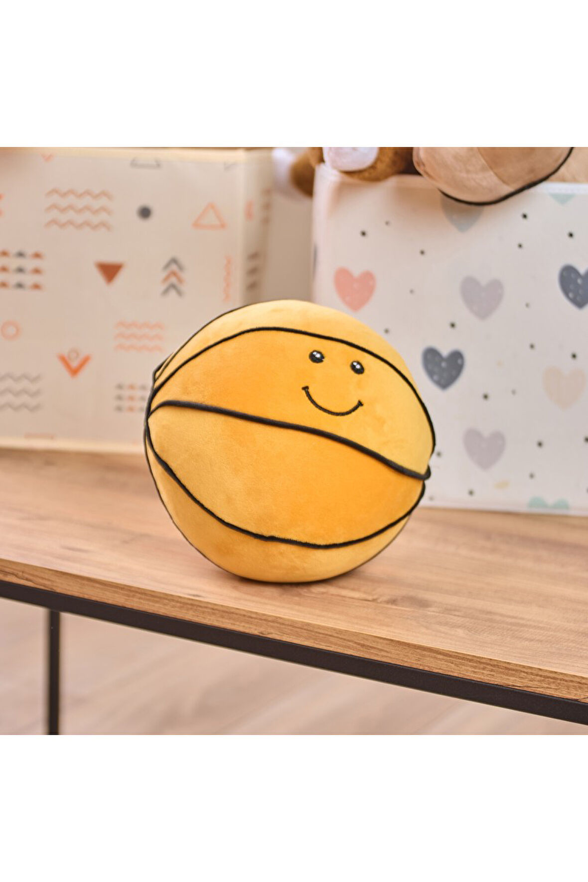 Evidea Soft Basket Topu Figürlü Yastık - Turuncu - 75X75 cm
