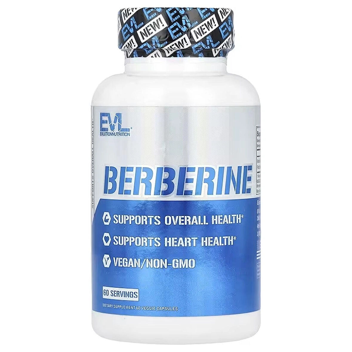 Evlution Nutrition Berberine Supports Heart Health & Overall Health Weight Management 500 mg 60 Veggie Caps