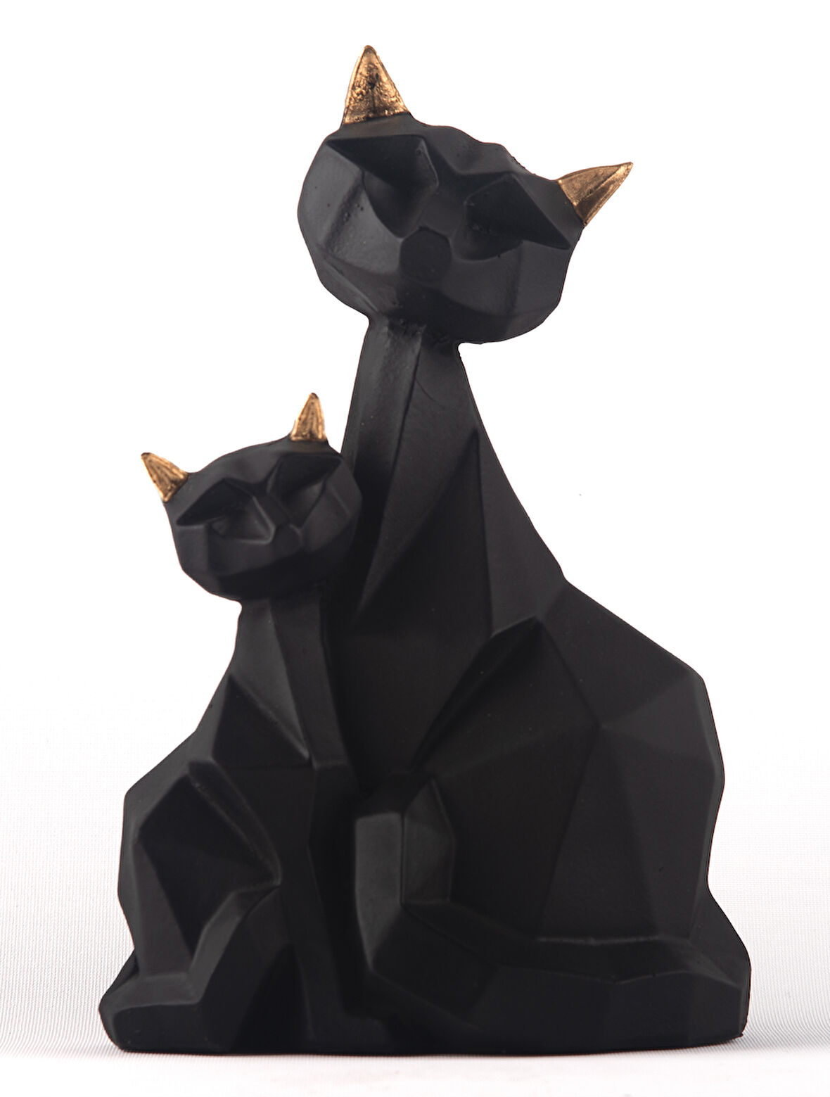 Modern Kübik Kedi Siyah Biblo