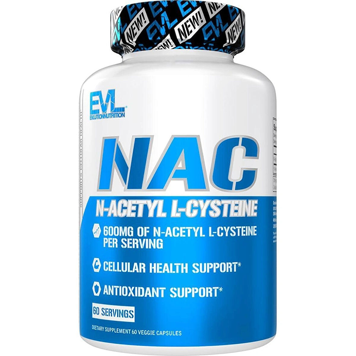 EVLution Nutrition NAC N-Acetyl L-Cysteine 600 mg 60 Vegetarian Capsules