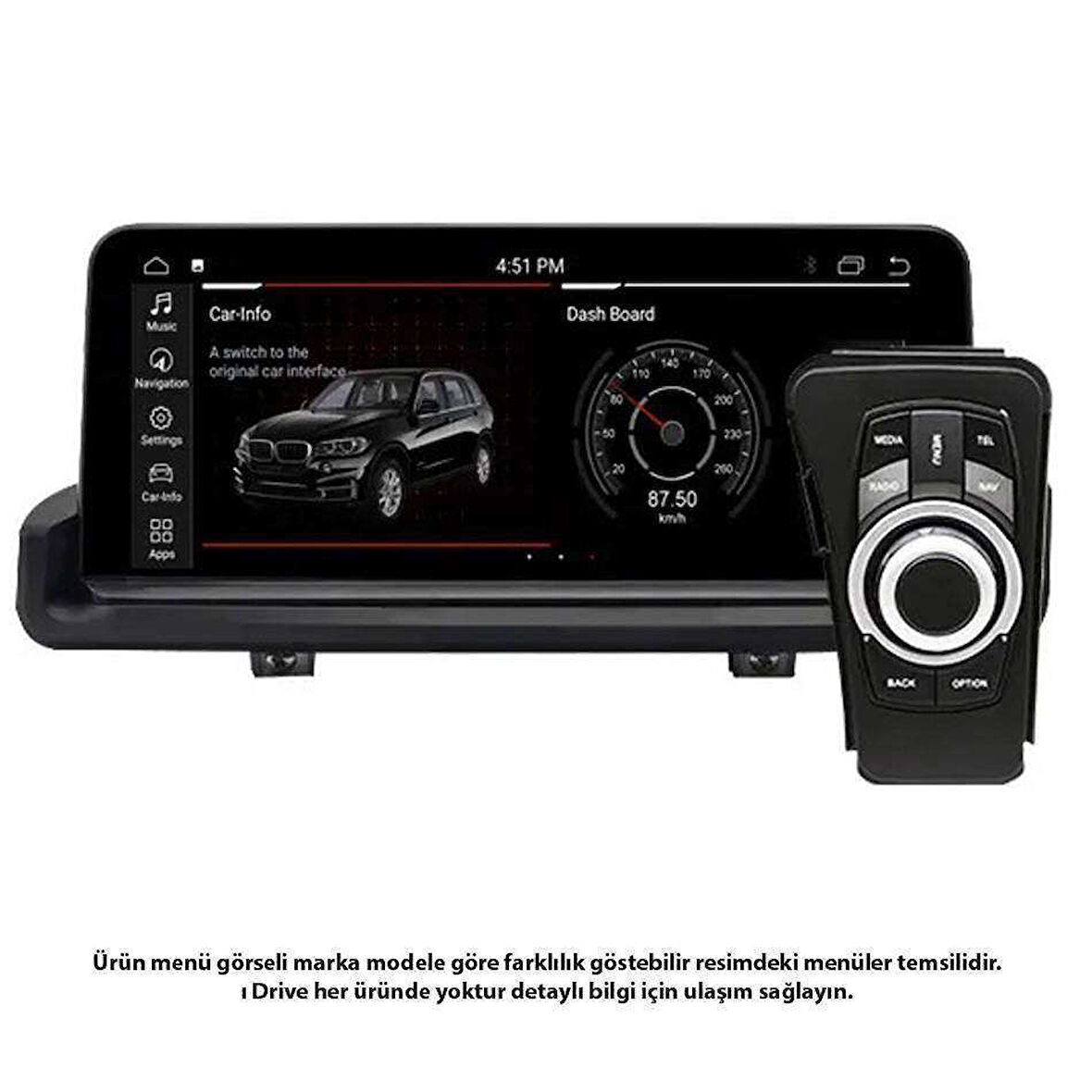 BMW E90 3 Serisi Anroid NBT 4 Ram 64 Hafıza Qualcomm İşlemci 8 Çekirdek 4G CarPlay 10.25 İnç 2005-2009
