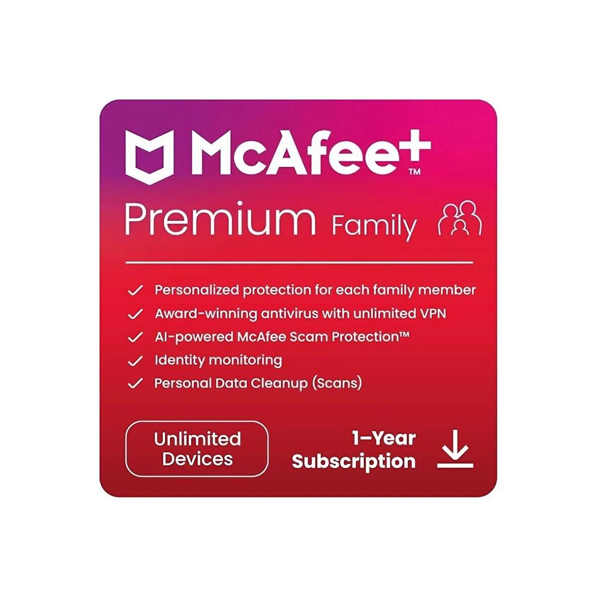 McAfee+ Premium Family - Limitsiz Cihaz 1 Yıl McAfee Offical Key