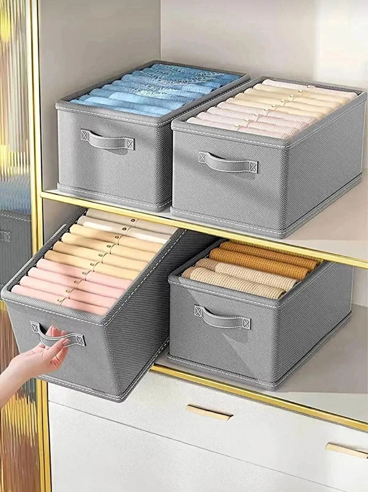  4'lü Gardrop Düzenleyici Organizer Set