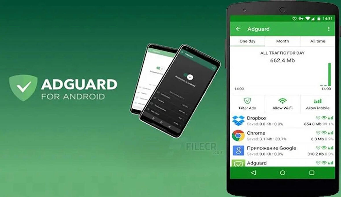 Adguard 1 Android Cihaz Lifetime/Ömür Boyu Dijital Kod (Mobil Reklam Engelleyici)