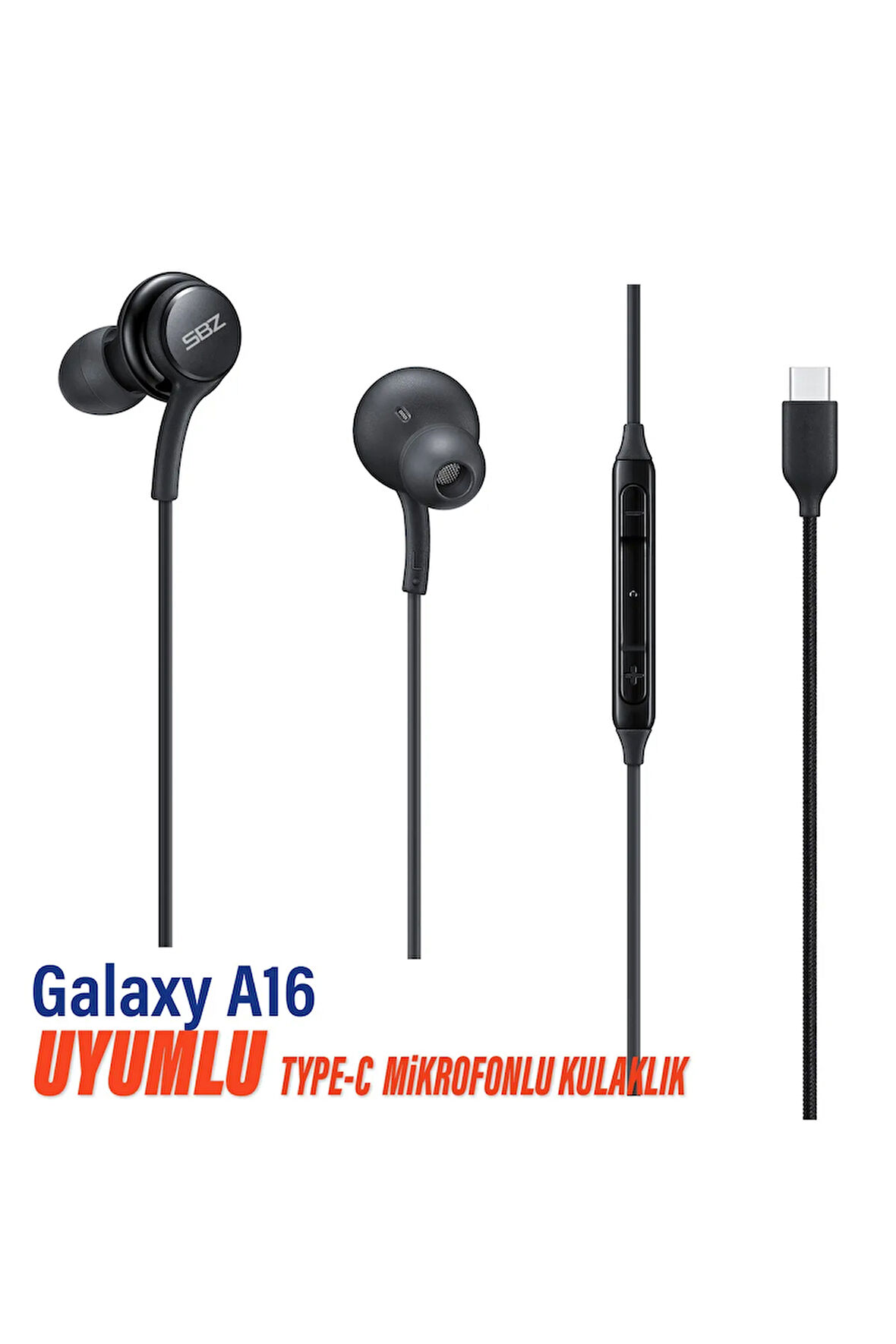 Samsung Galaxy A16 Uyumlu Type C Kulaklık Mikrofonlu