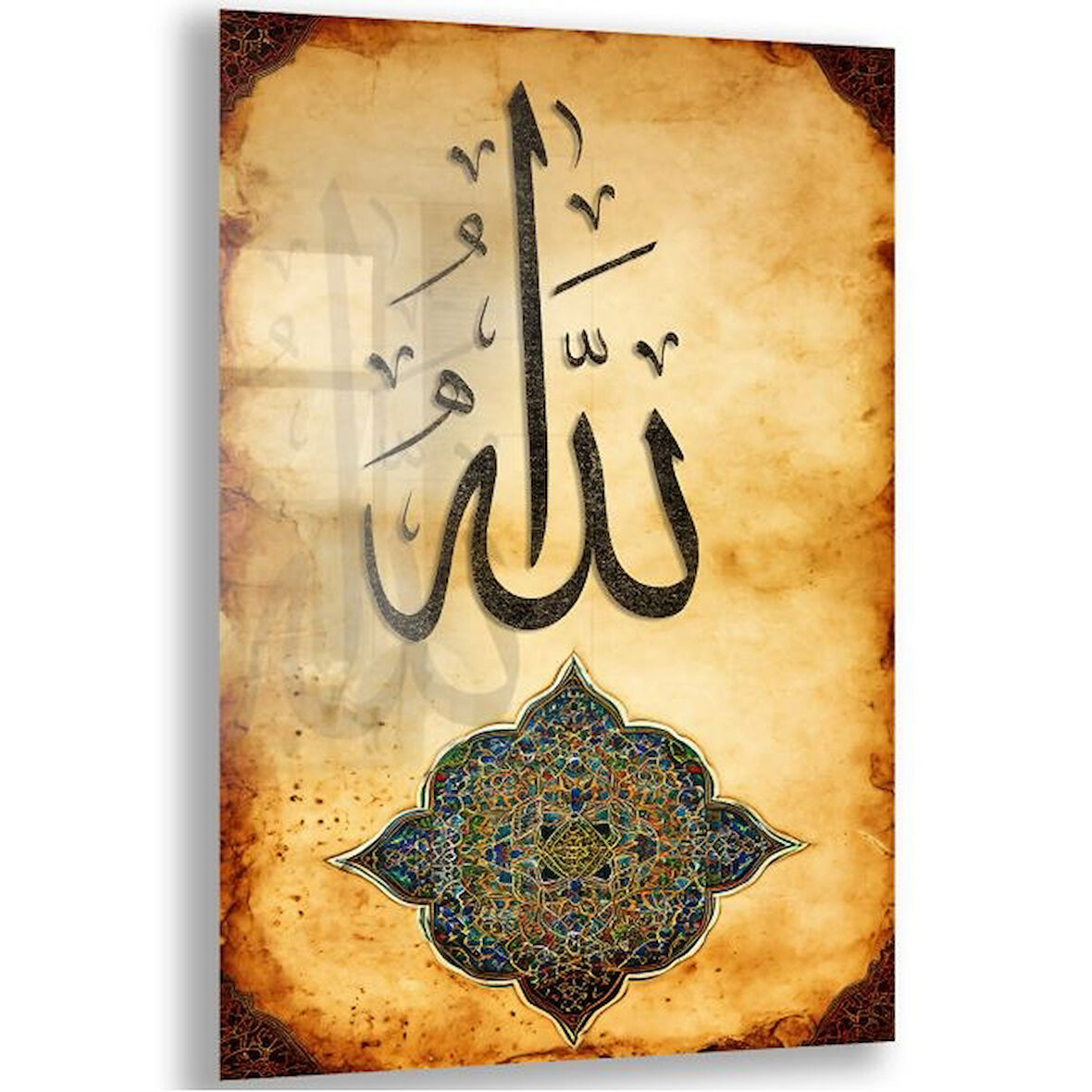 Dini Cam Tablo - Dikey Hat Sanatı - Dini Motif 02-003