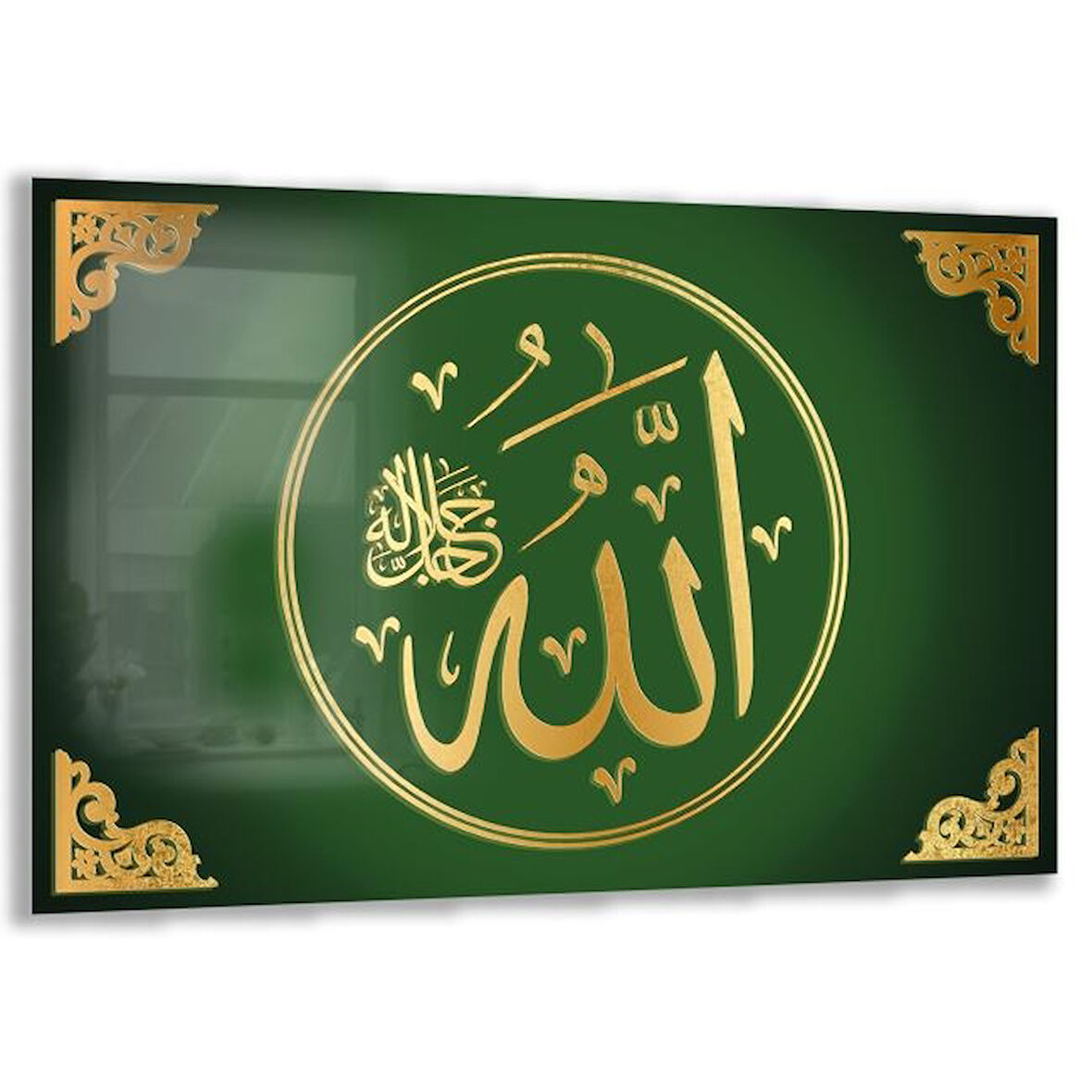 Dini Cam Tablo - Dikey Hat Sanatı - Dini Motif 03-004