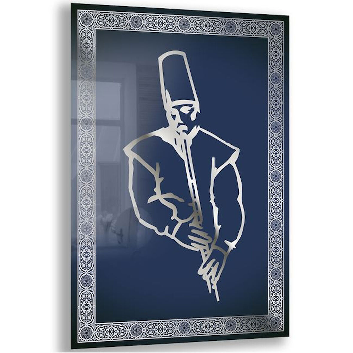 Dini Cam Tablo - Dikey Hat Sanatı - Dini Motif 06-035