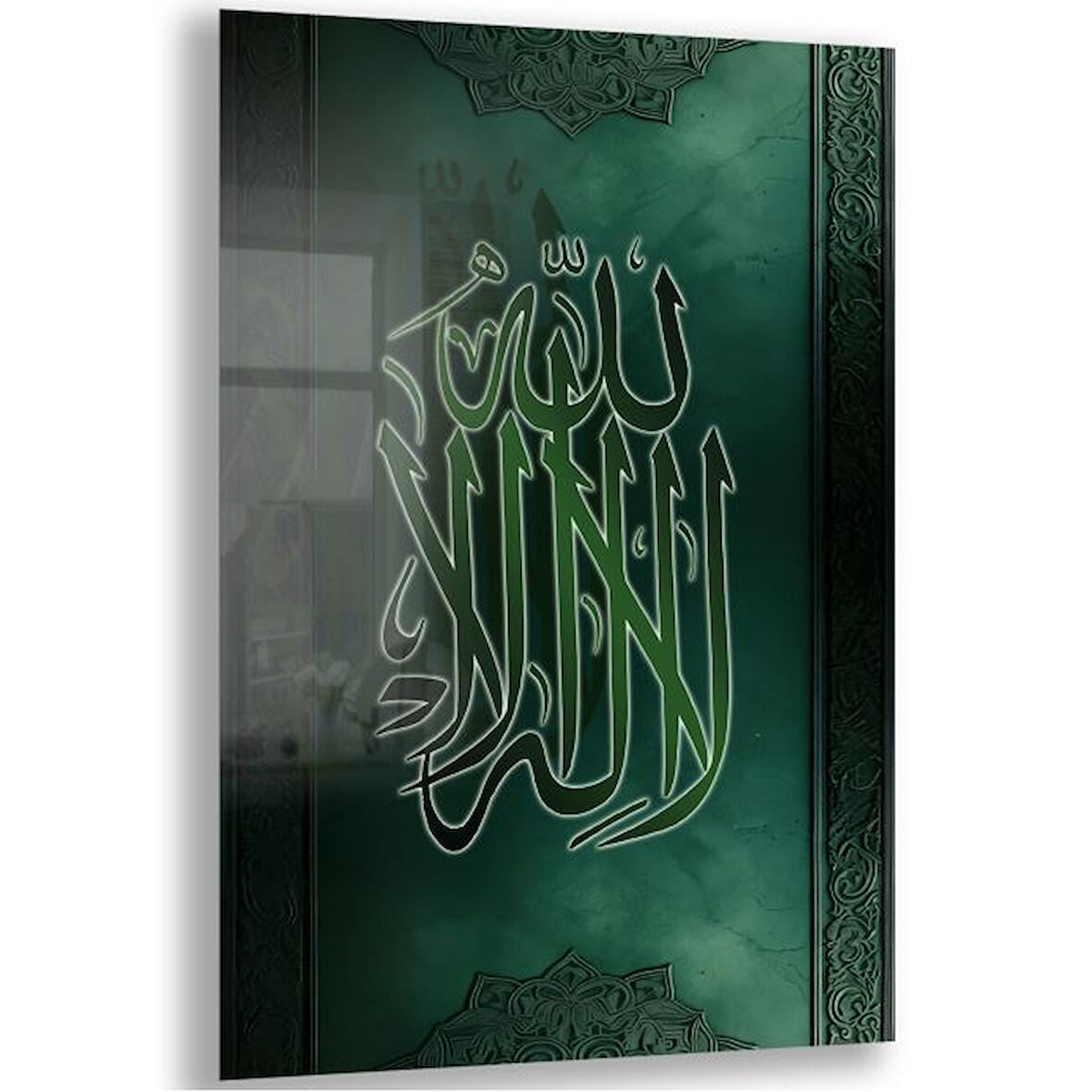 Dini Cam Tablo - Dikey Hat Sanatı - Dini Motif 08-023