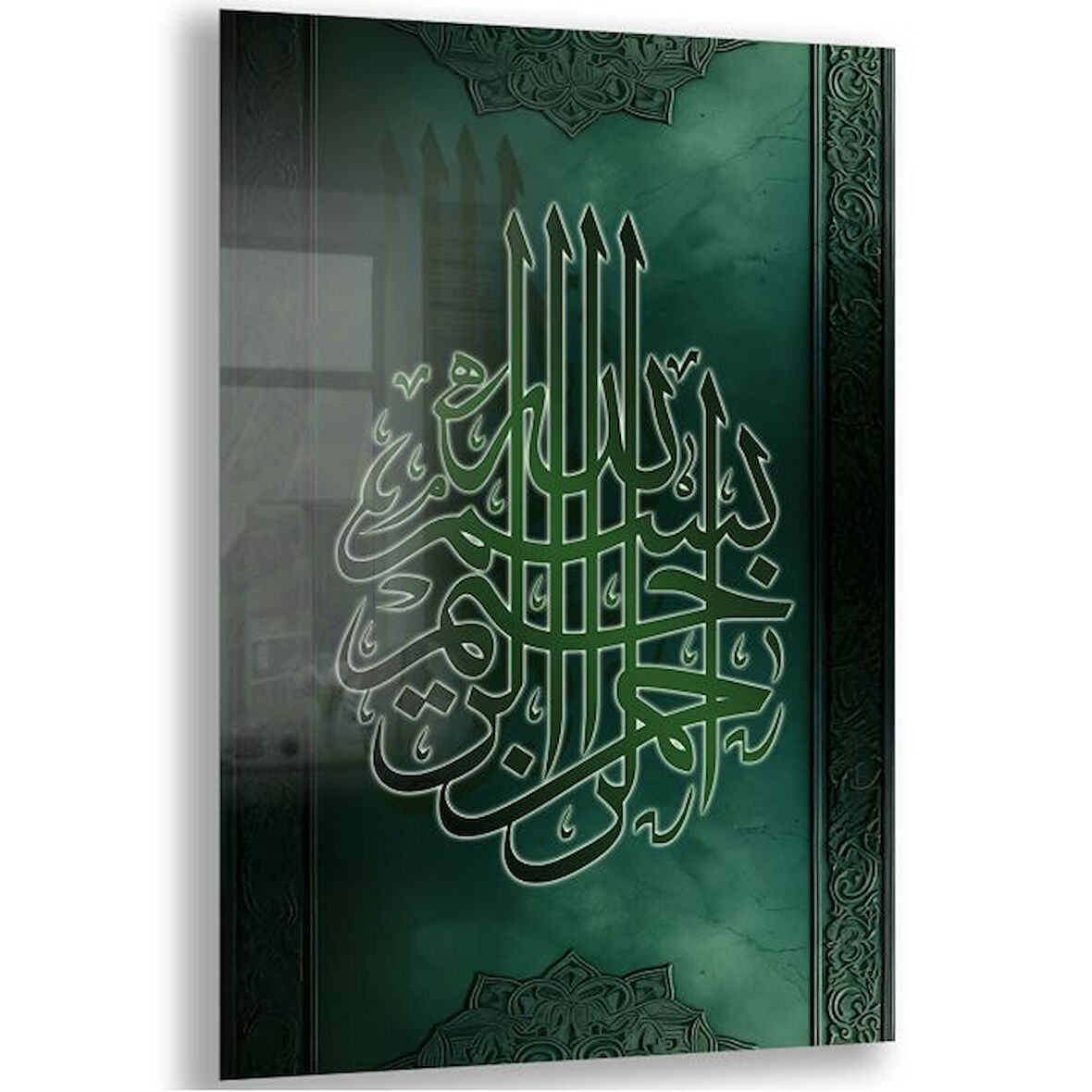 Dini Cam Tablo - Dikey Hat Sanatı - Dini Motif 08-031