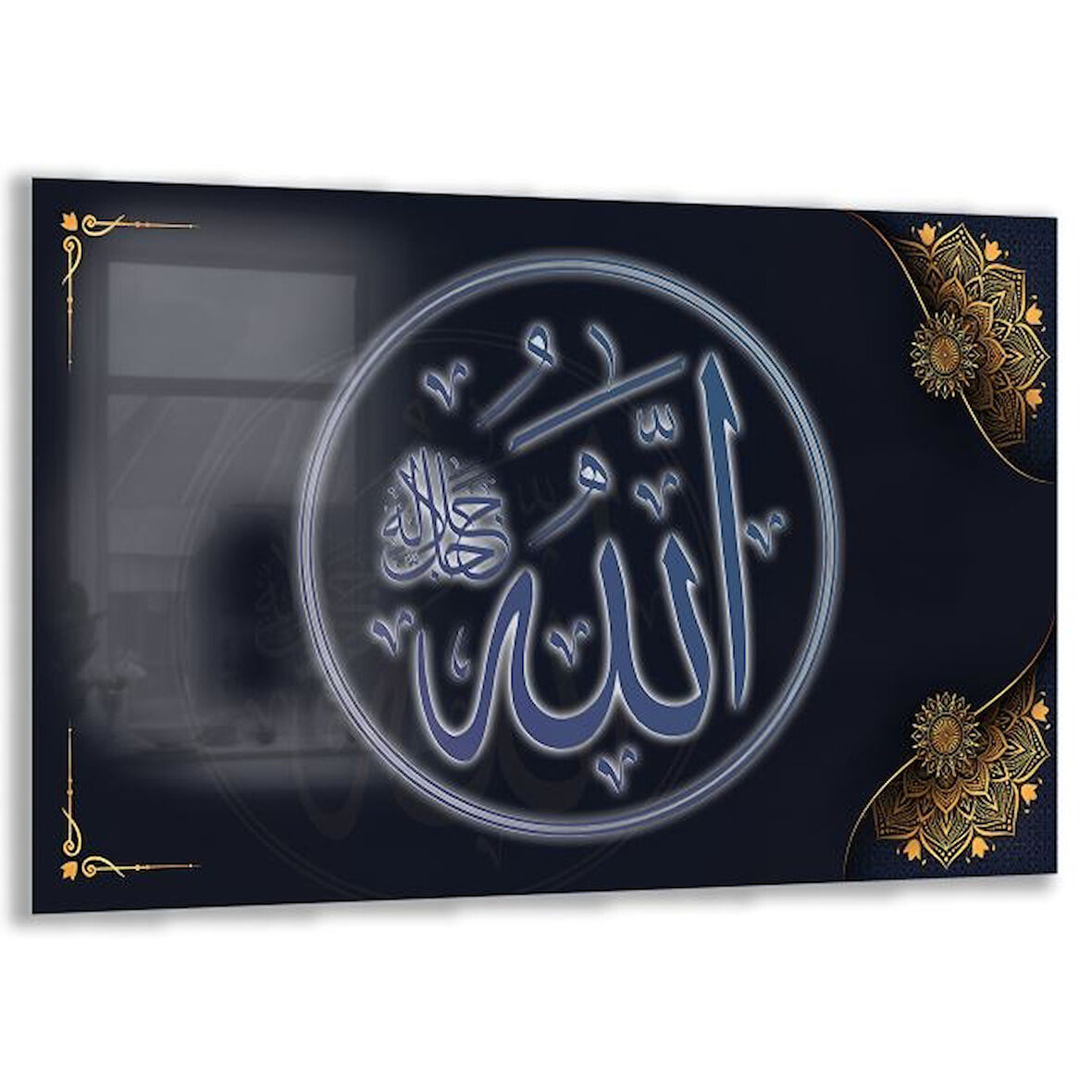 Dini Cam Tablo - Dikey Hat Sanatı - Dini Motif 09-006