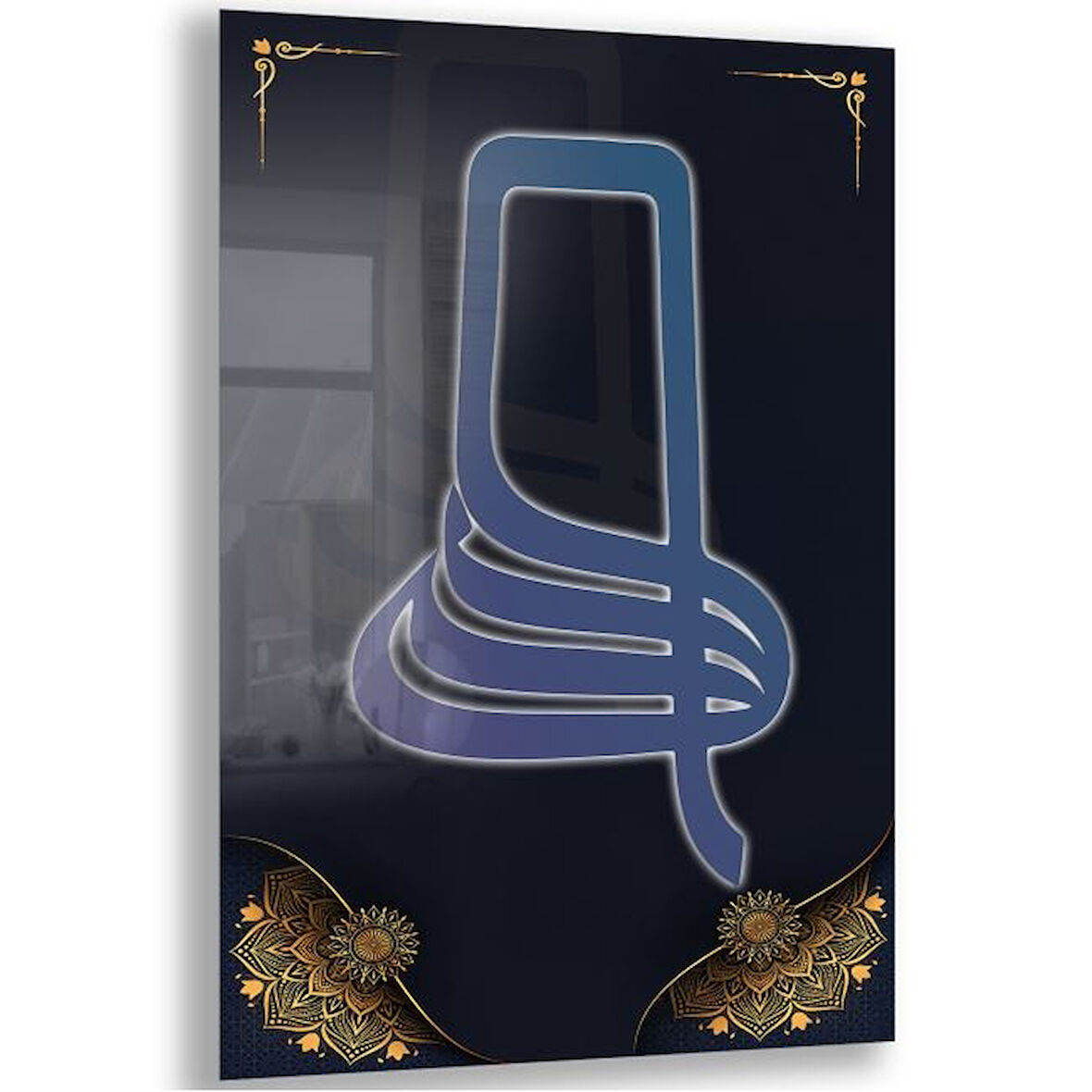 Dini Cam Tablo - Dikey Hat Sanatı - Dini Motif 10-034