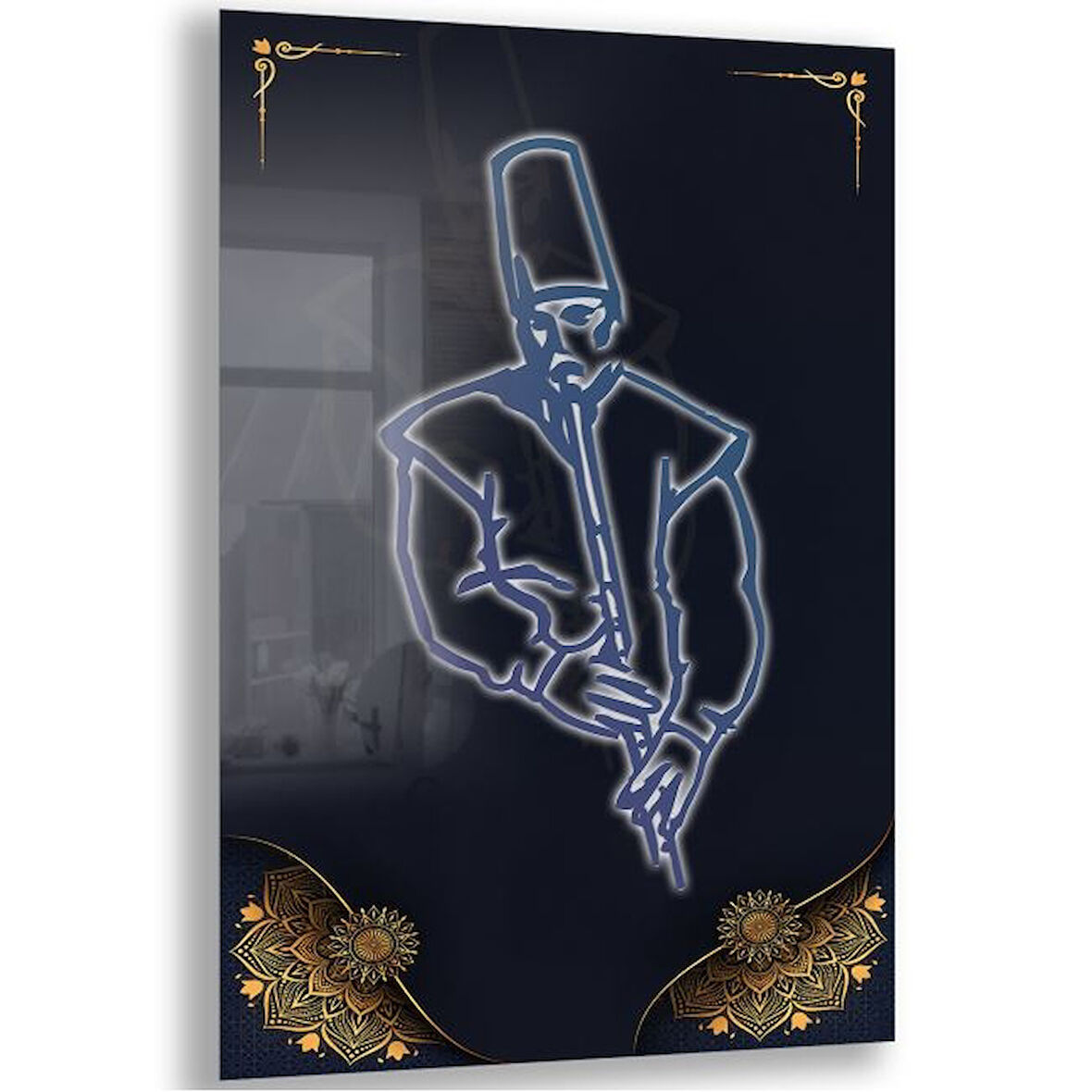 Dini Cam Tablo - Dikey Hat Sanatı - Dini Motif 10-037