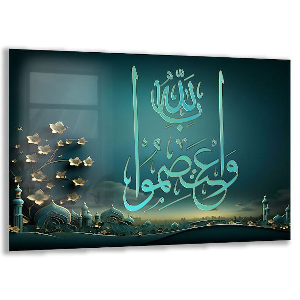 Dini Cam Tablo - Yatay Hat Sanatı - Dini Motif 01-029