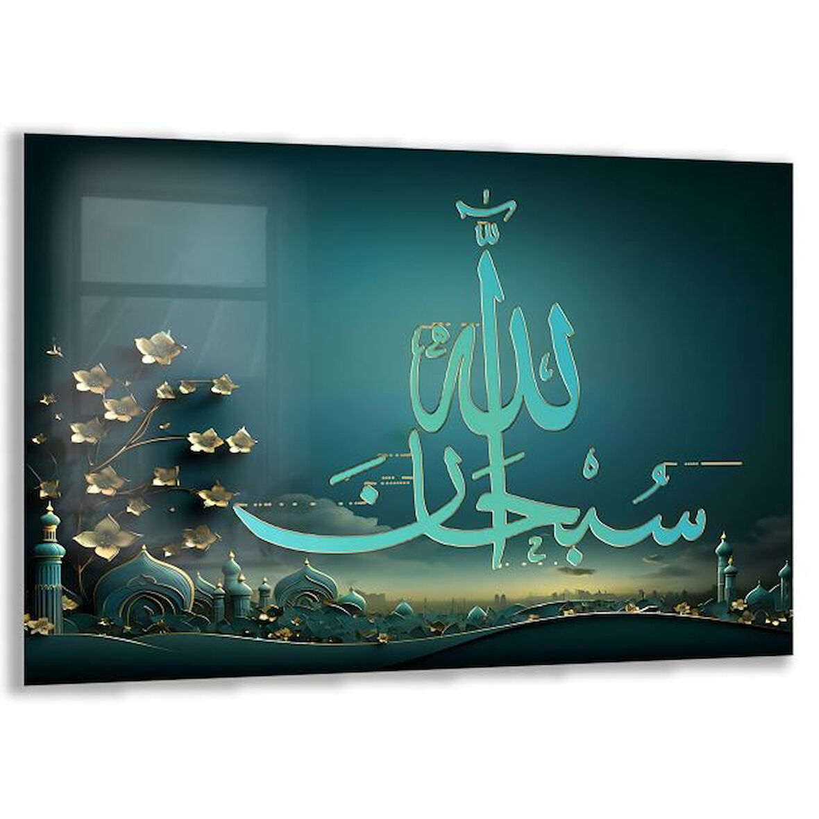 Dini Cam Tablo - Yatay Hat Sanatı - Dini Motif 01-031