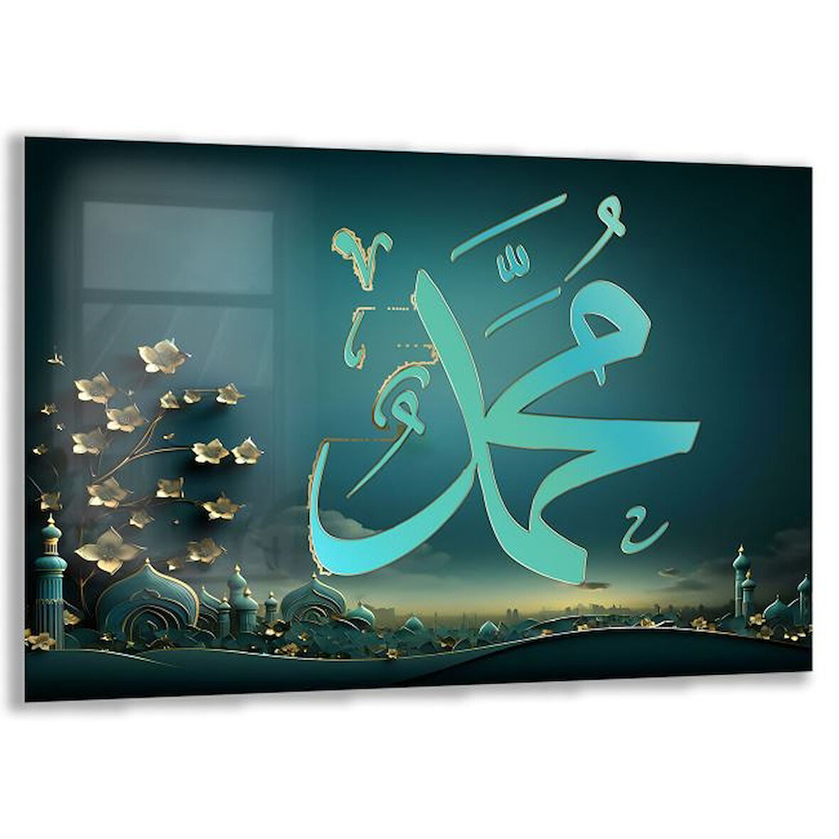 Dini Cam Tablo - Yatay Hat Sanatı - Dini Motif 02-001