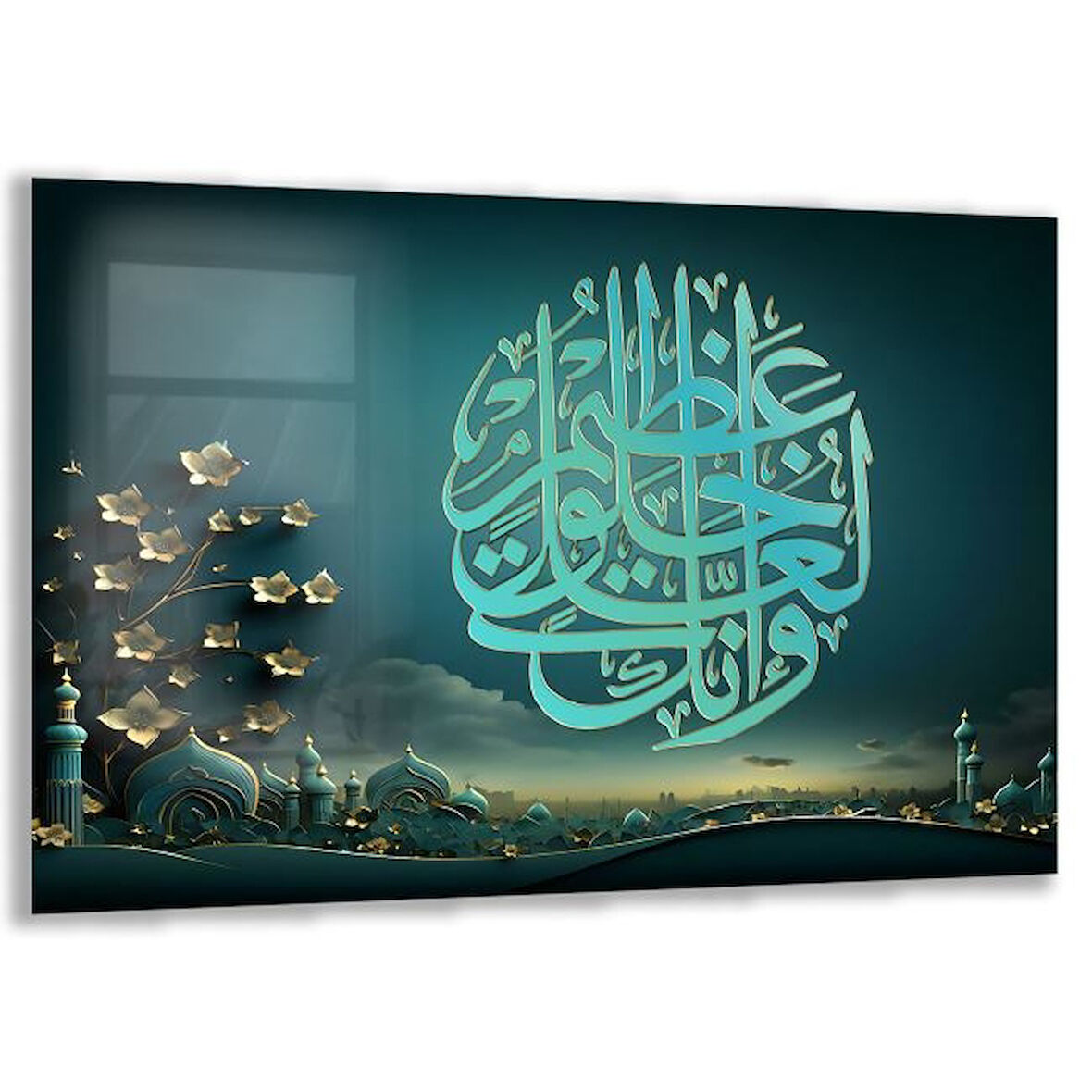 Dini Cam Tablo - Yatay Hat Sanatı - Dini Motif 02-002