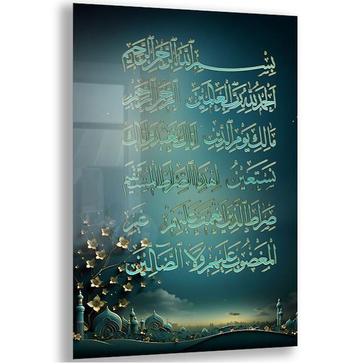 Dini Cam Tablo - Yatay Hat Sanatı - Dini Motif 02-013