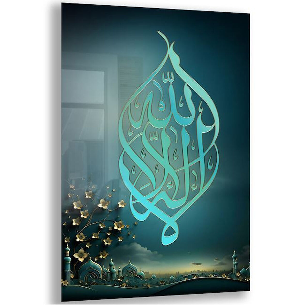 Dini Cam Tablo - Yatay Hat Sanatı - Dini Motif 02-029