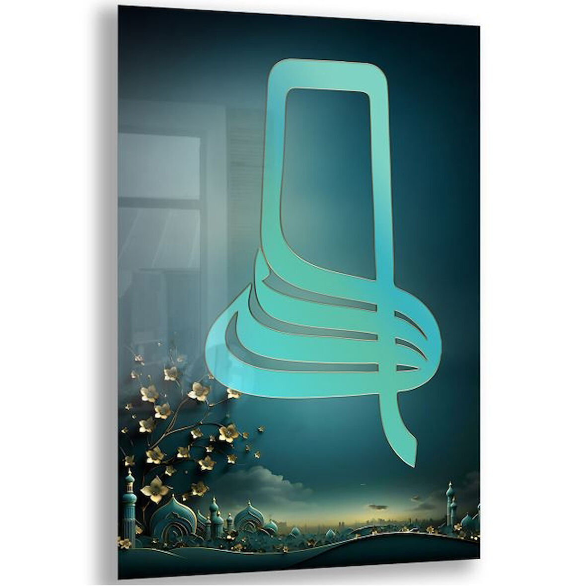 Dini Cam Tablo - Yatay Hat Sanatı - Dini Motif 02-032
