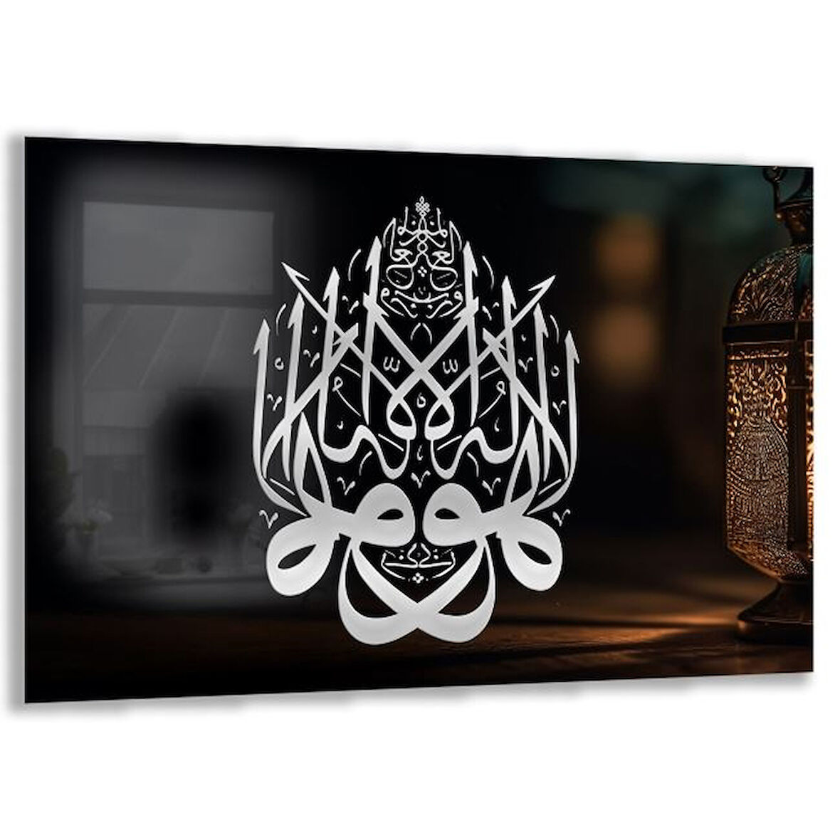 Dini Cam Tablo - Yatay Hat Sanatı - Dini Motif 07-006