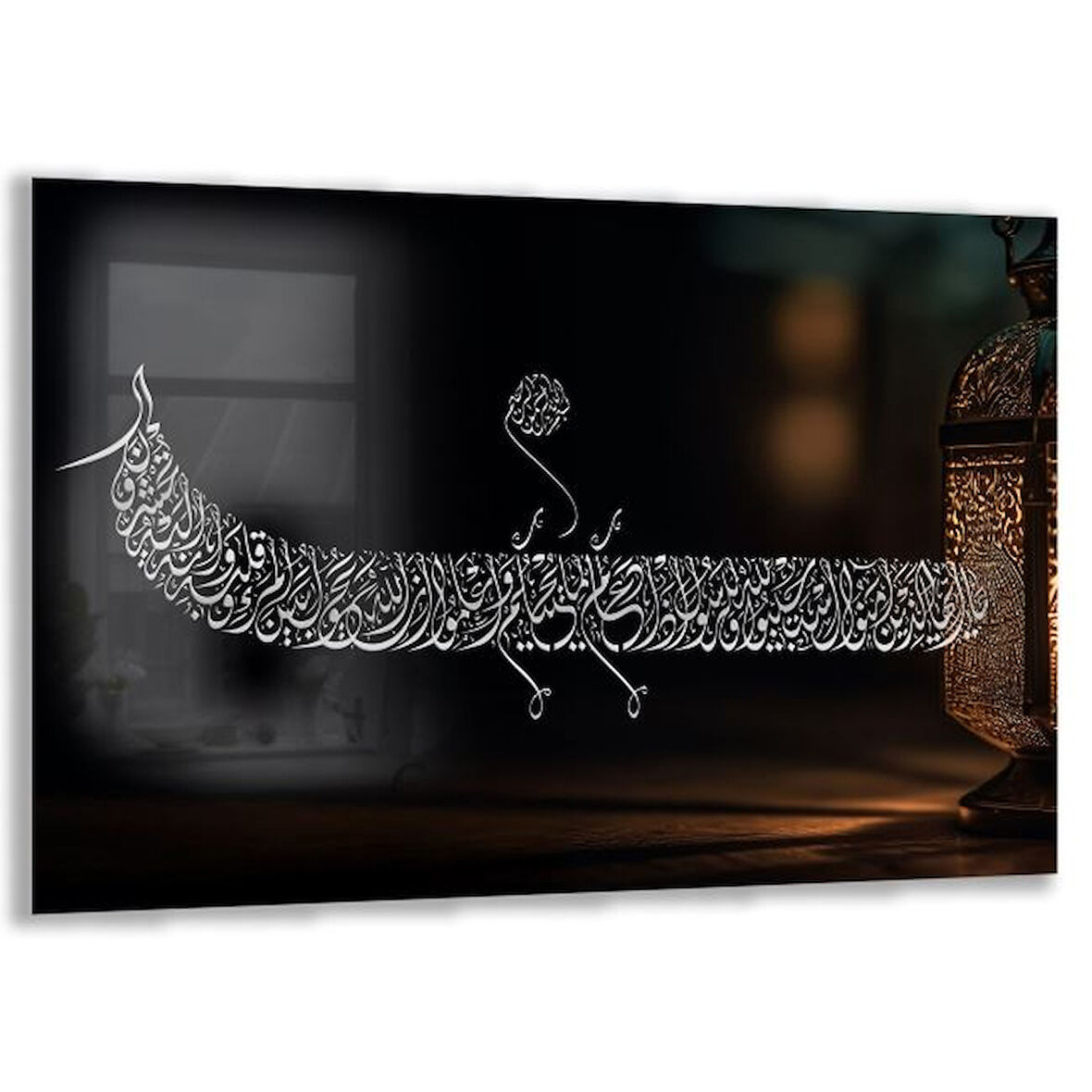 Dini Cam Tablo - Yatay Hat Sanatı - Dini Motif 07-019