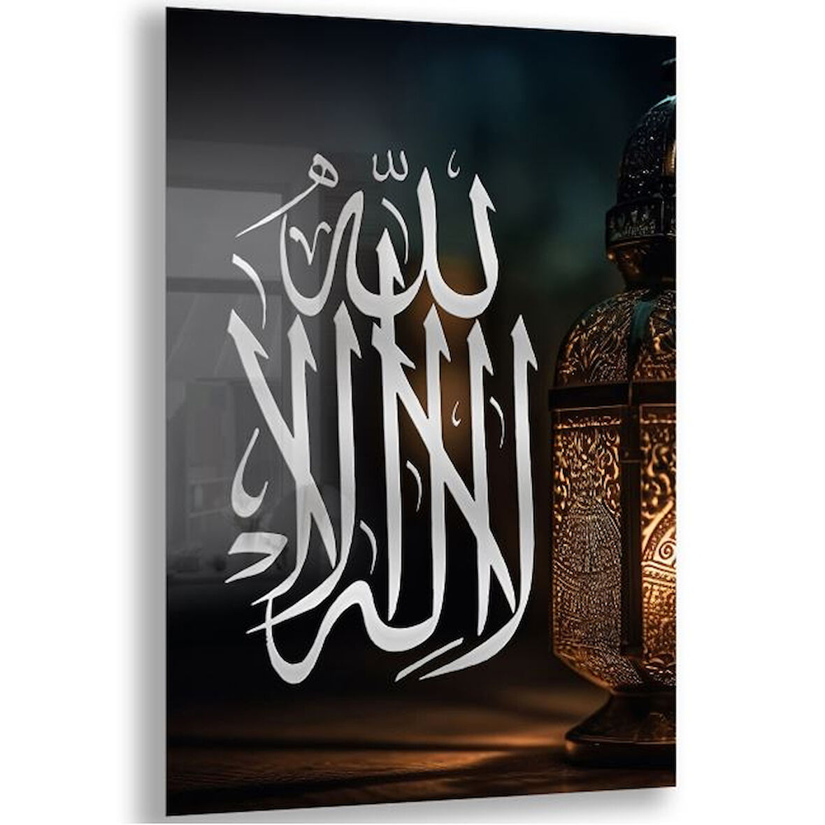 Dini Cam Tablo - Yatay Hat Sanatı - Dini Motif 08-022