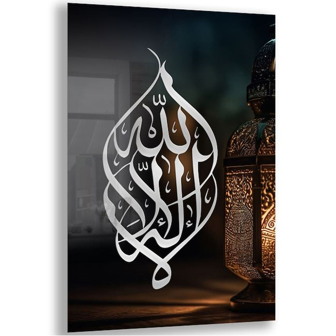 Dini Cam Tablo - Yatay Hat Sanatı - Dini Motif 08-030