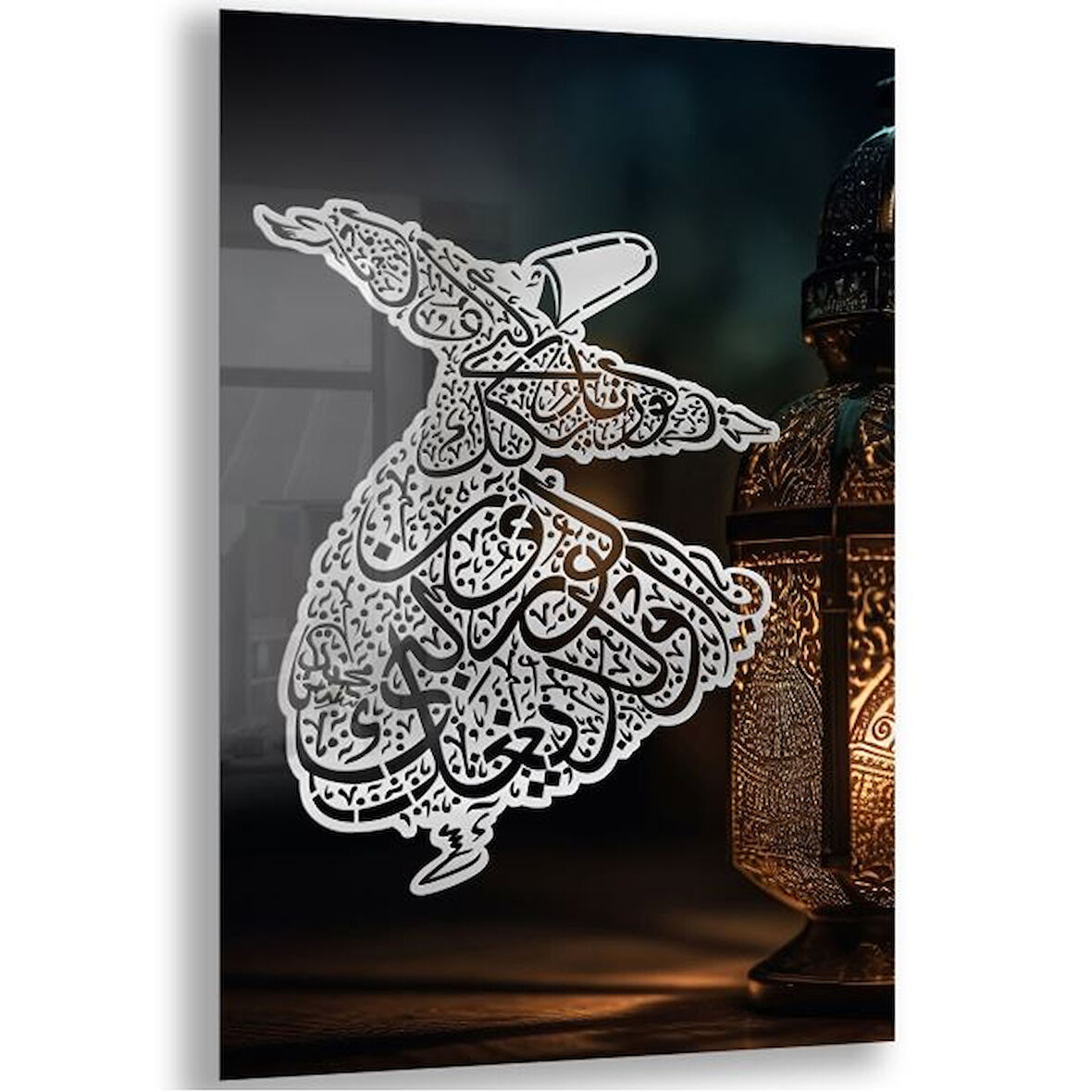Dini Cam Tablo - Yatay Hat Sanatı - Dini Motif 08-032