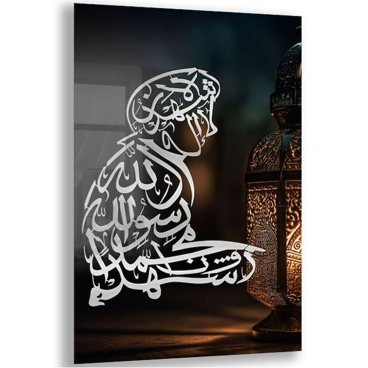 Dini Cam Tablo - Yatay Hat Sanatı - Dini Motif 08-034