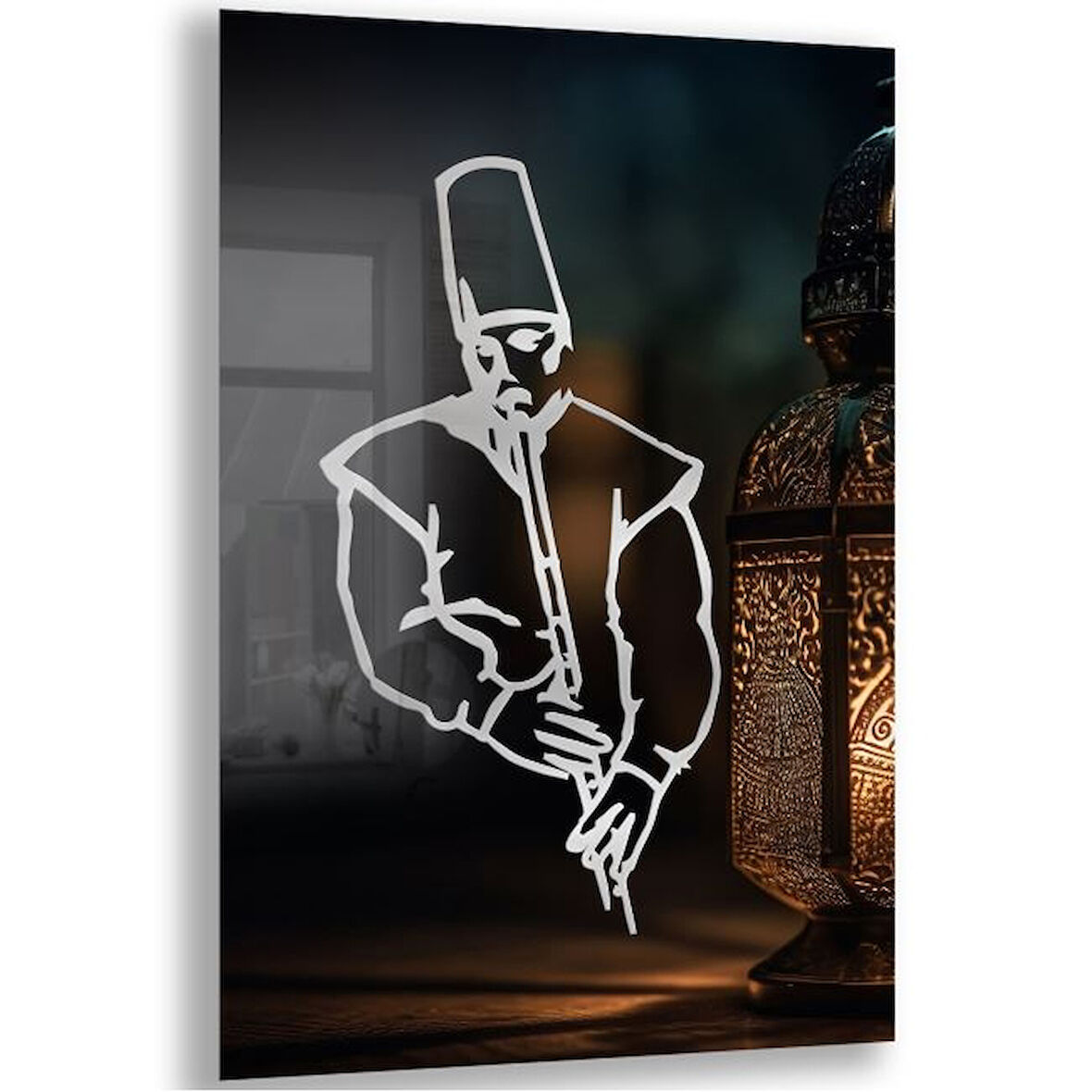 Dini Cam Tablo - Yatay Hat Sanatı - Dini Motif 08-036