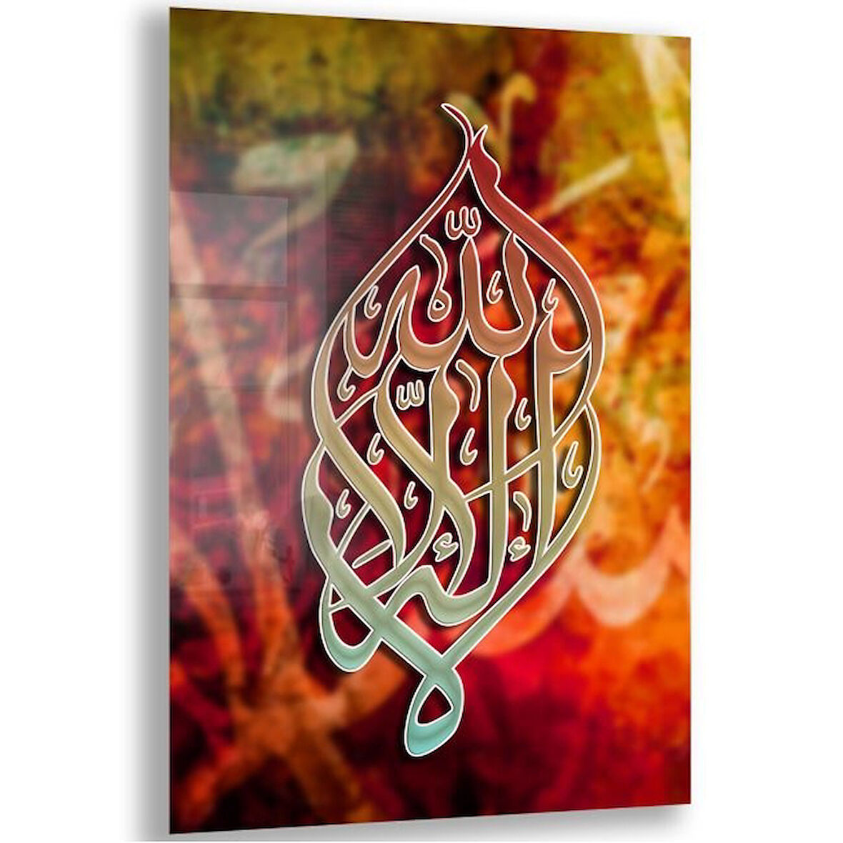 Dini Cam Tablo - Yatay Hat Sanatı - Dini Motif 12-028