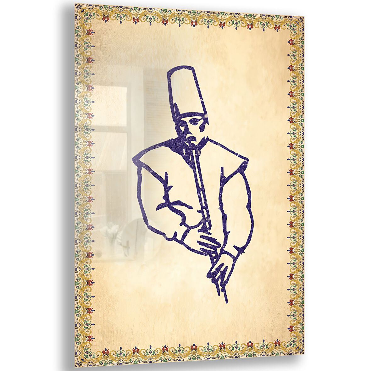 Dini Cam Tablo - Dikey Hat Sanatı - Dini Motif 14- 033