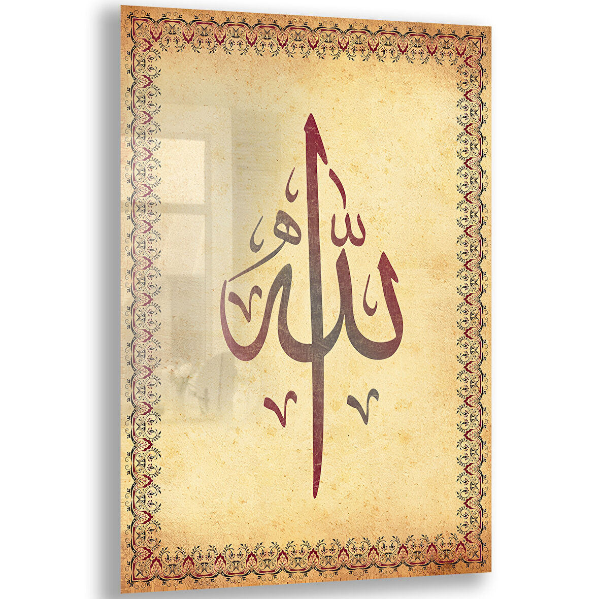 Dini Cam Tablo - Dikey Hat Sanatı - Dini Motif 15- 004