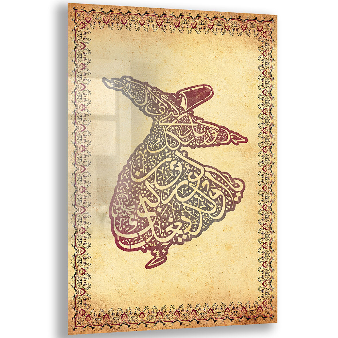 Dini Cam Tablo - Dikey Hat Sanatı - Dini Motif 15- 029