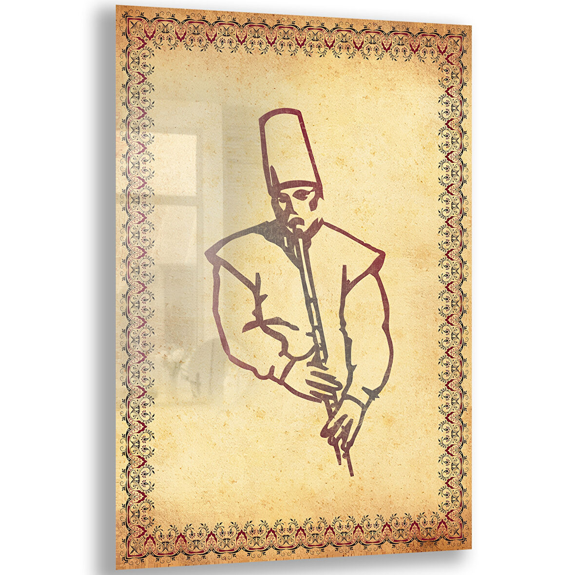 Dini Cam Tablo - Dikey Hat Sanatı - Dini Motif 15- 033