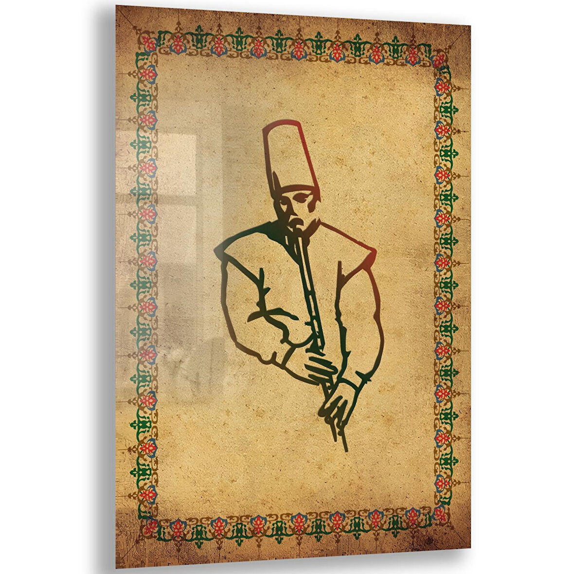 Dini Cam Tablo - Dikey Hat Sanatı - Dini Motif 18- 033