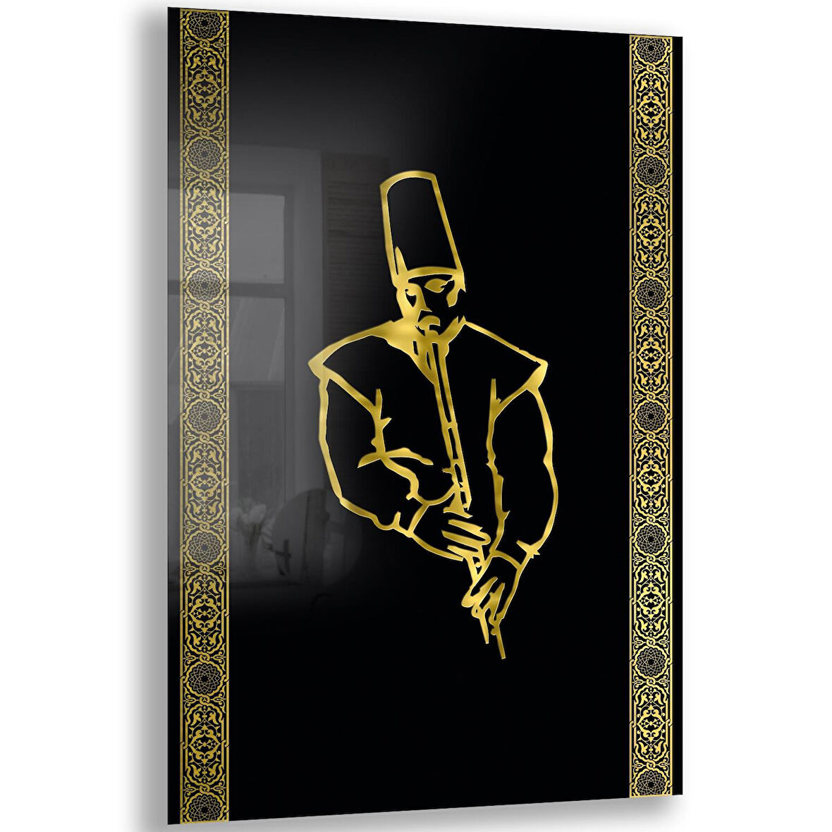 Dini Cam Tablo - Dikey Hat Sanatı - Dini Motif 20- 033