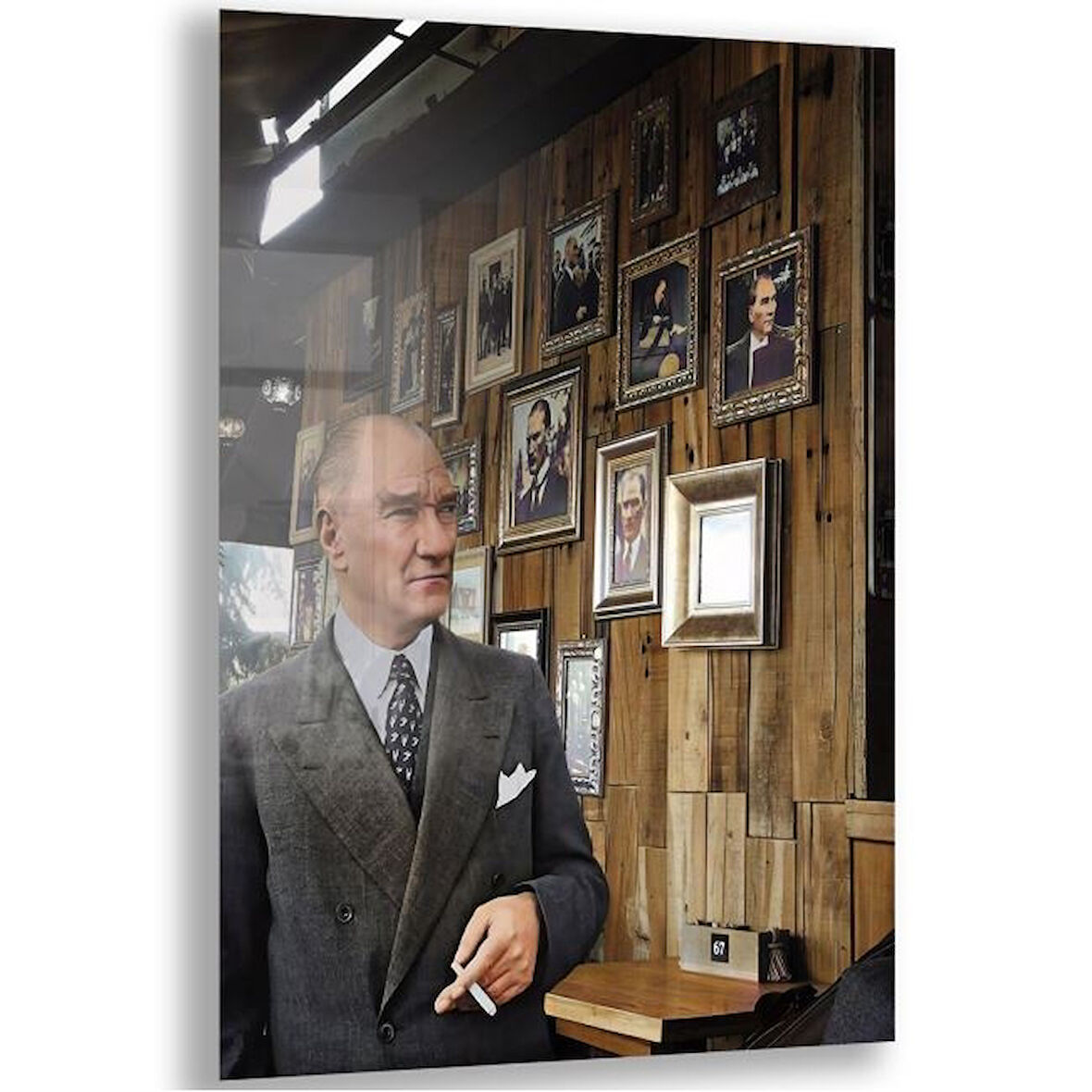 Atatürk Cam Tablo - Yatay Motif 01-042